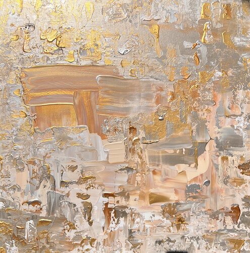 Yin no. 9 in gold und silber antik-anmutend by Ben Plaumann, Painting for Sale on Select