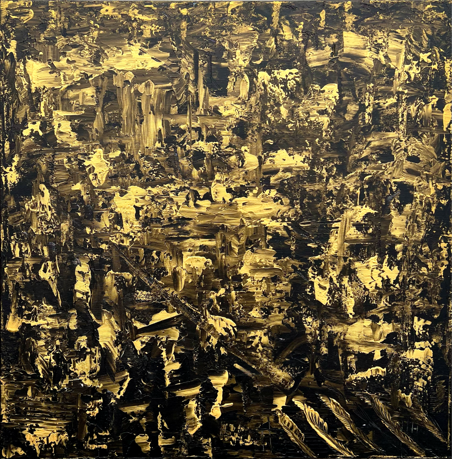 Yang no. 1 in schwarzem Gold / Hotel Atrium "JW Marriott Marquis" Miami 2026 Ben Plaumann Original painting for sale