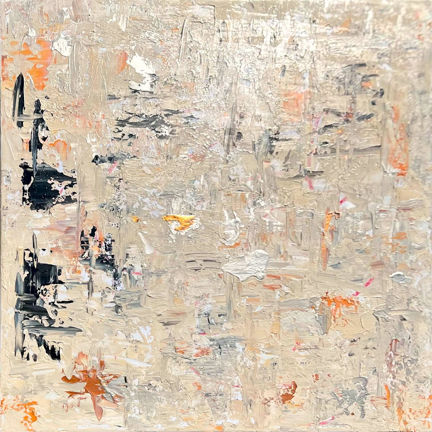 Monochromes Yin antik-anmutend / Singulart Galerie kuratiert Ben Plaumann Original painting for sale