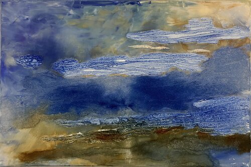 Struktur und Farbe - Landschaft by Annette Gesine Rathjen, Painting for Sale on Select