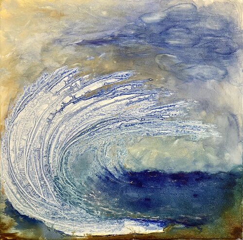 Struktur und Farbe - Landschaft by Annette Gesine Rathjen, Painting for Sale on Select