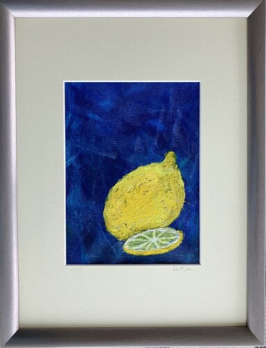 Zitrone - komplementär by Annette Gesine Rathjen, Painting for Sale on Select