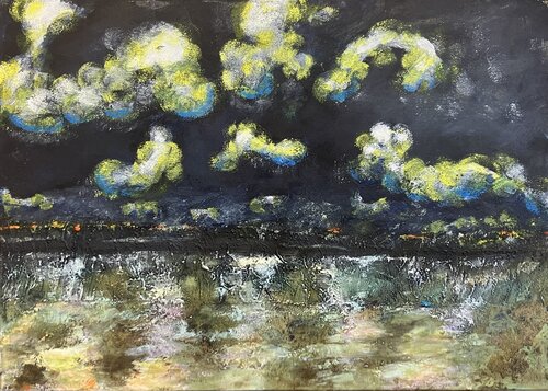 Gelbe Wolken überm Watt by Annette Gesine Rathjen, Painting for Sale on Select