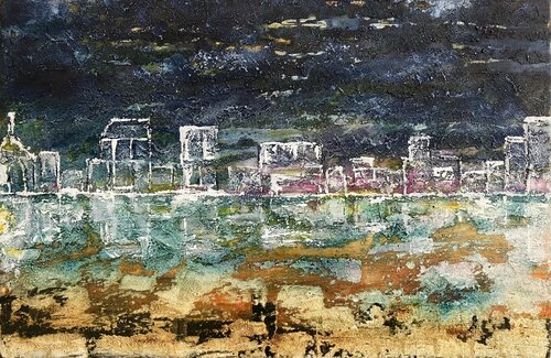 Stadt am Wasser by Annette Gesine Rathjen, Painting for Sale on Select