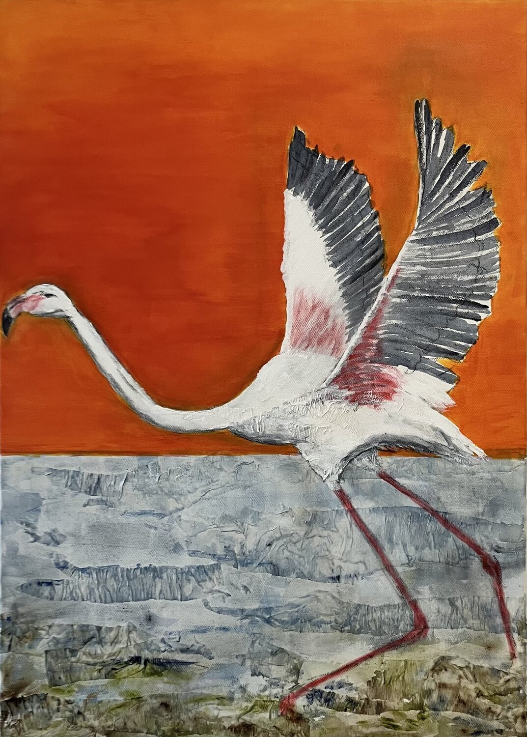 Flamingo Annette Gesine Rathjen Original painting for sale