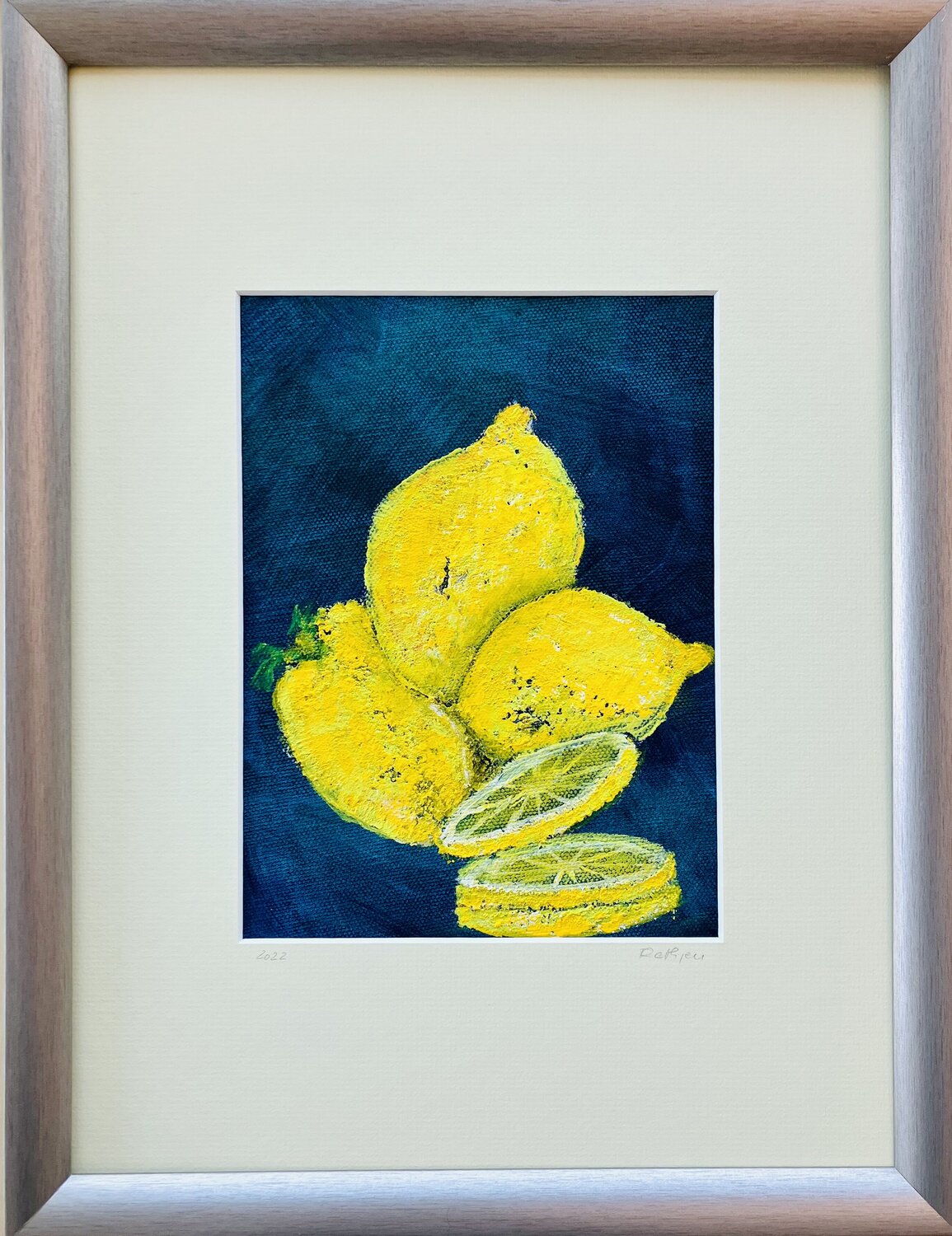 Zitronen - komplementär Annette Gesine Rathjen Original painting for sale