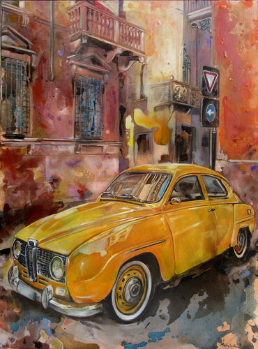 SAAB in Verona by Mara Isolani, Painting for Sale on Select