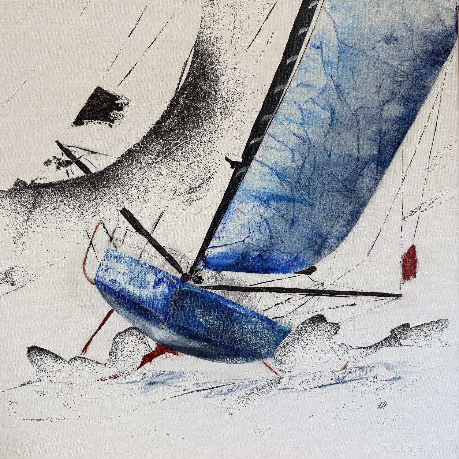 Imoca en approche Alain Abramatic Original painting for sale