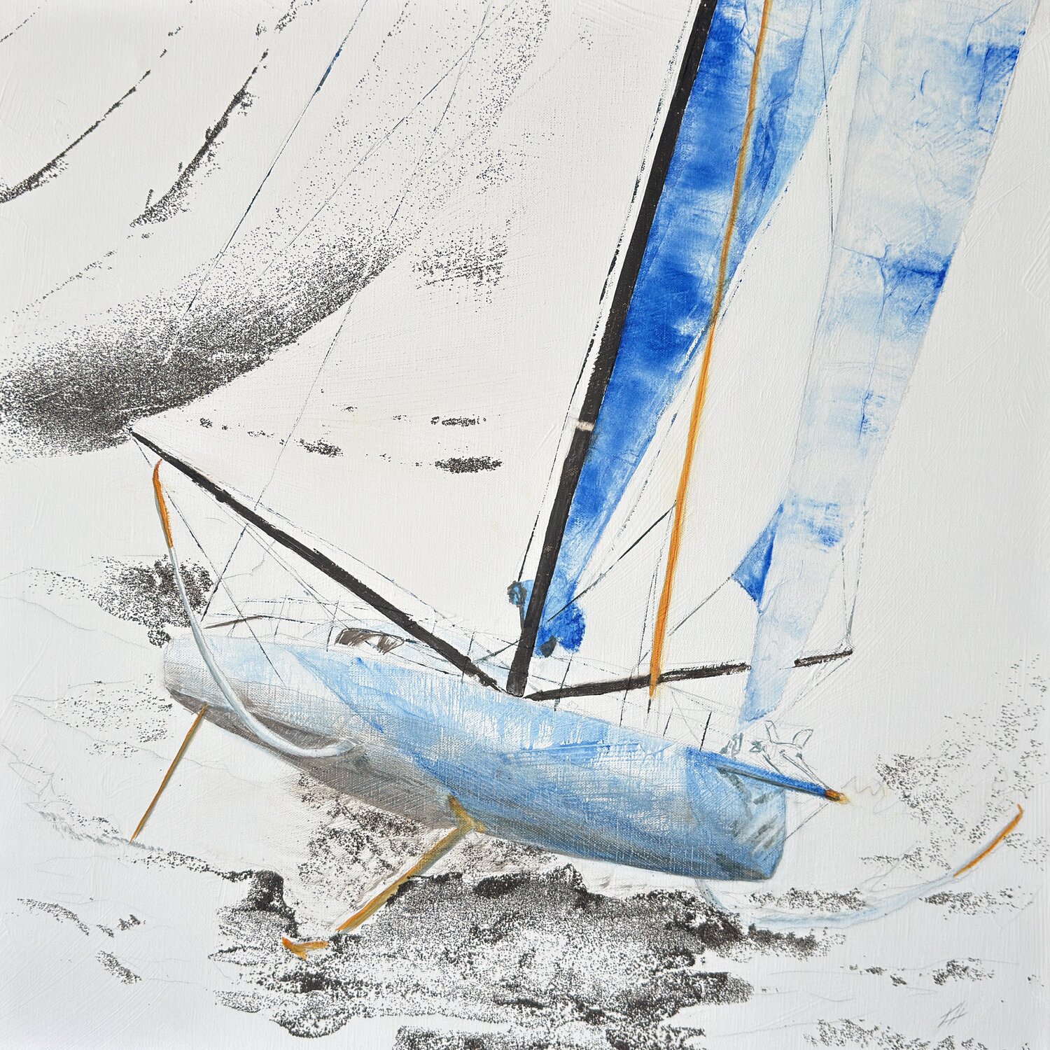 Envol d'un Imoca Alain Abramatic Original painting for sale