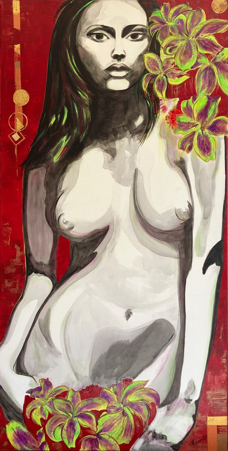 DAKINI - le serpent qui danse Marlène REGAZZONI Original painting for sale