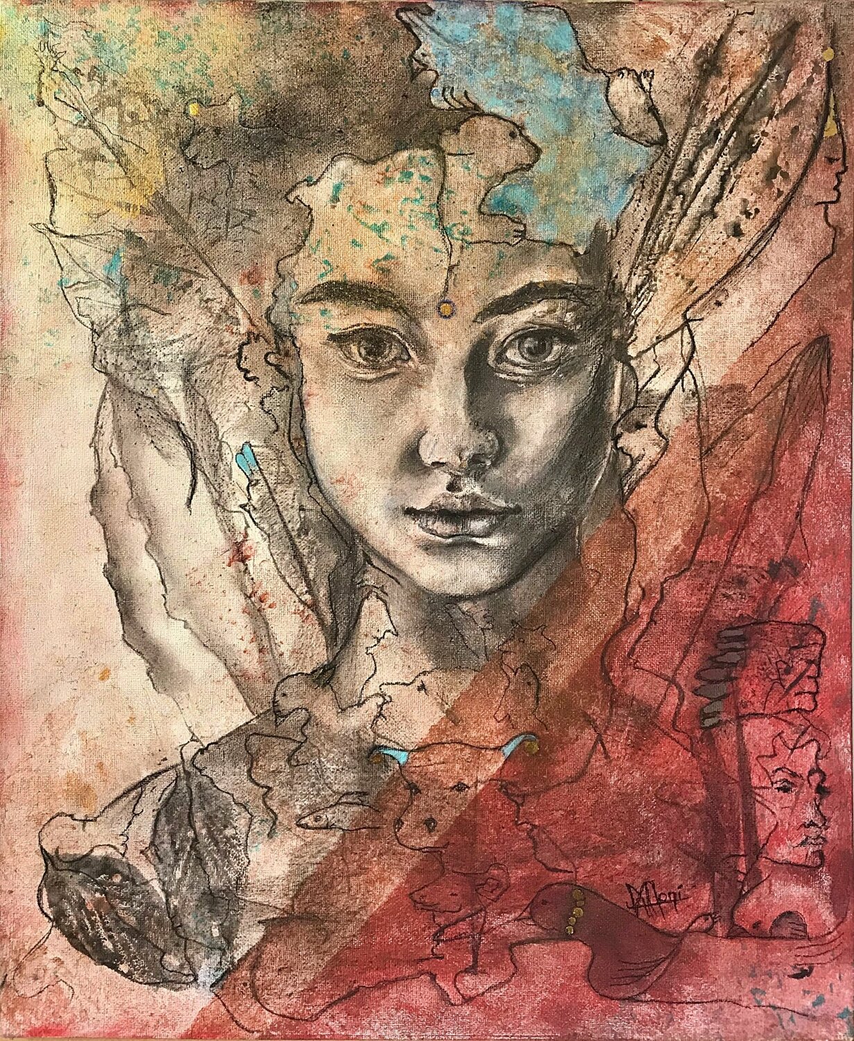 T(H)RU(E) Marlène REGAZZONI Original painting for sale