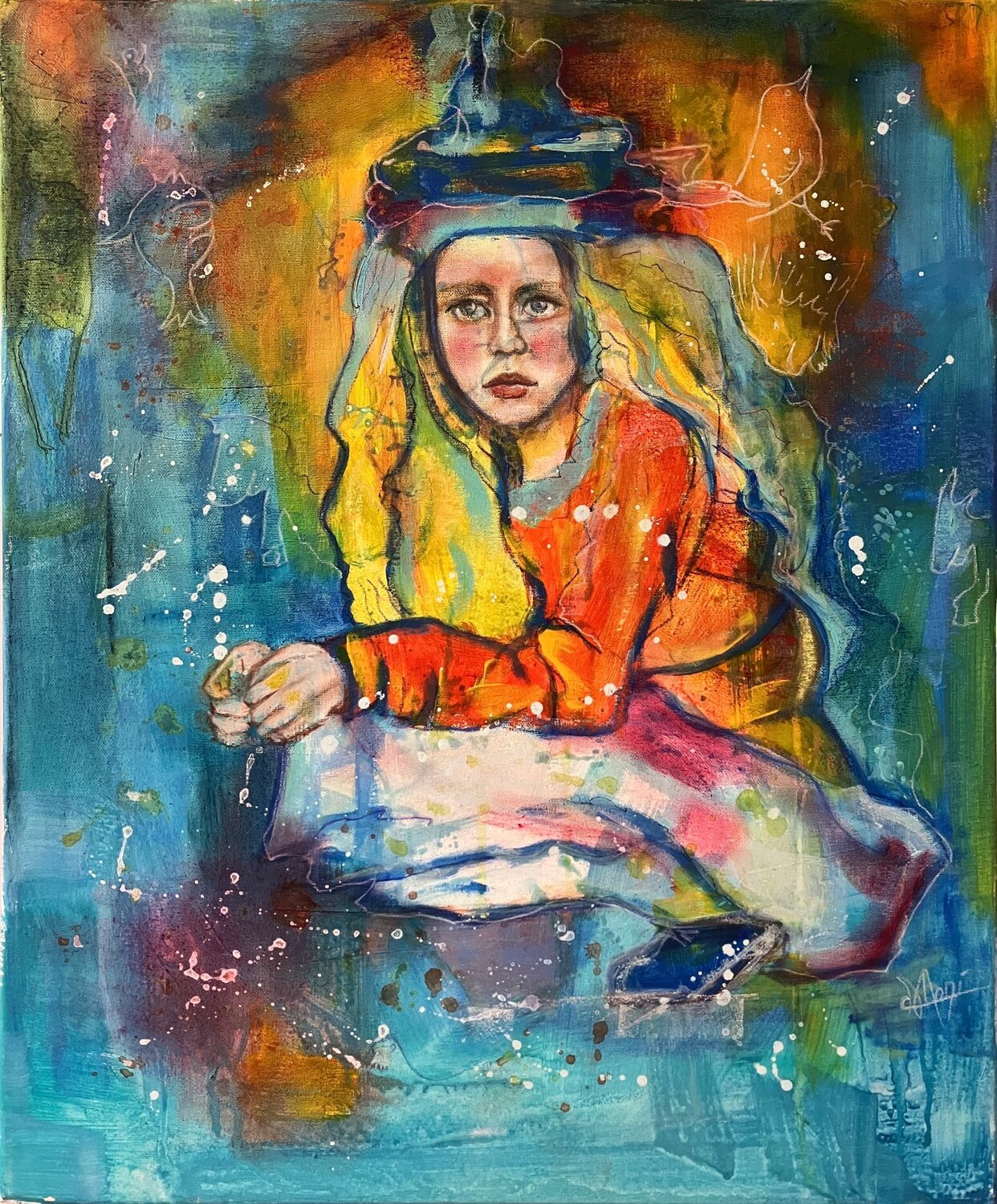 DU SOLEIL DERRIERE Marlène REGAZZONI Original painting for sale