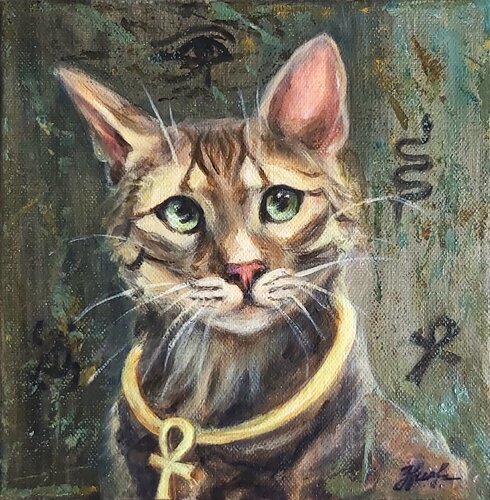 Mau égyptien by Olena Noizet, Painting for Sale on Select