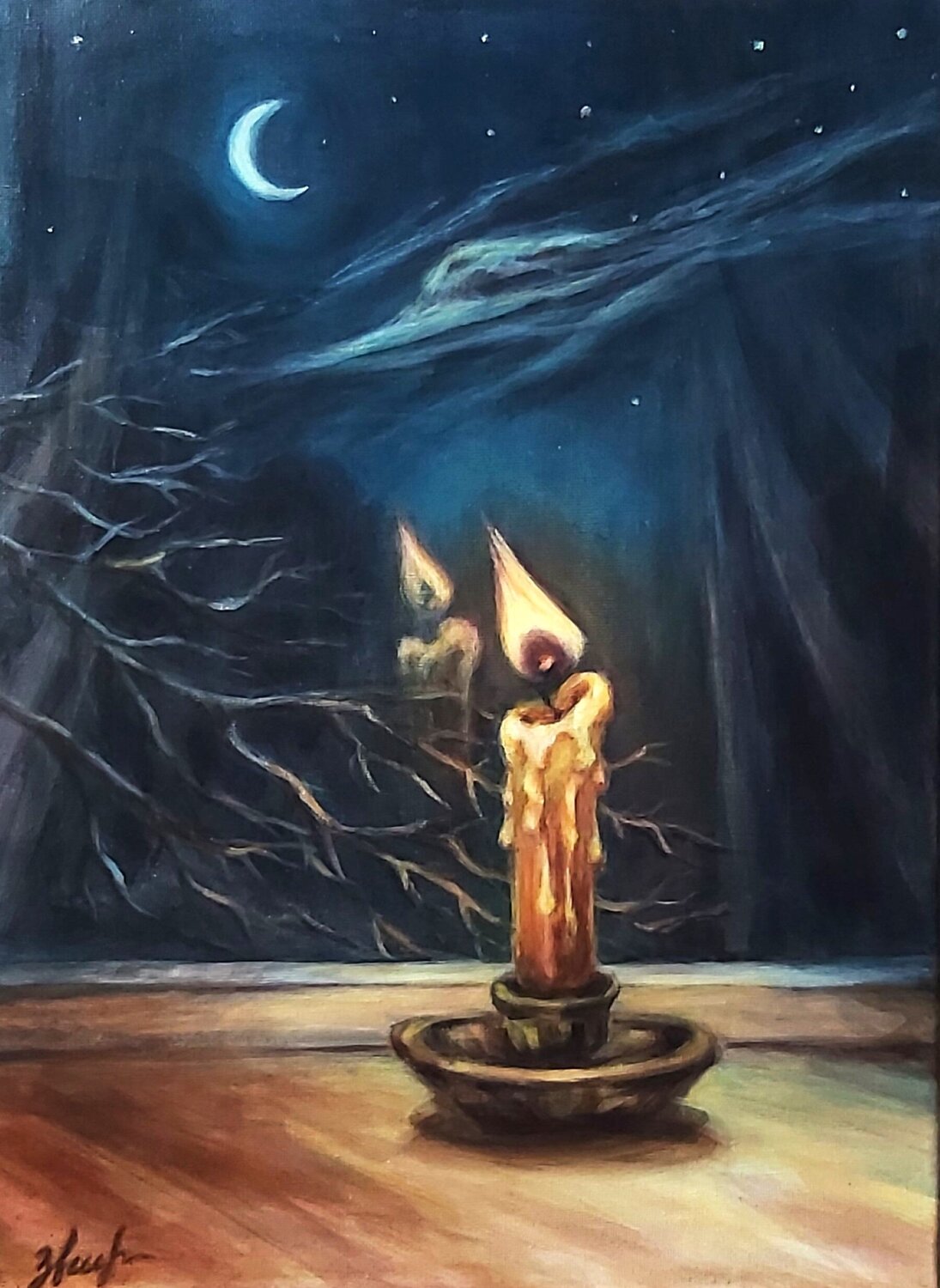 La Bougie Olena Noizet Original painting for sale