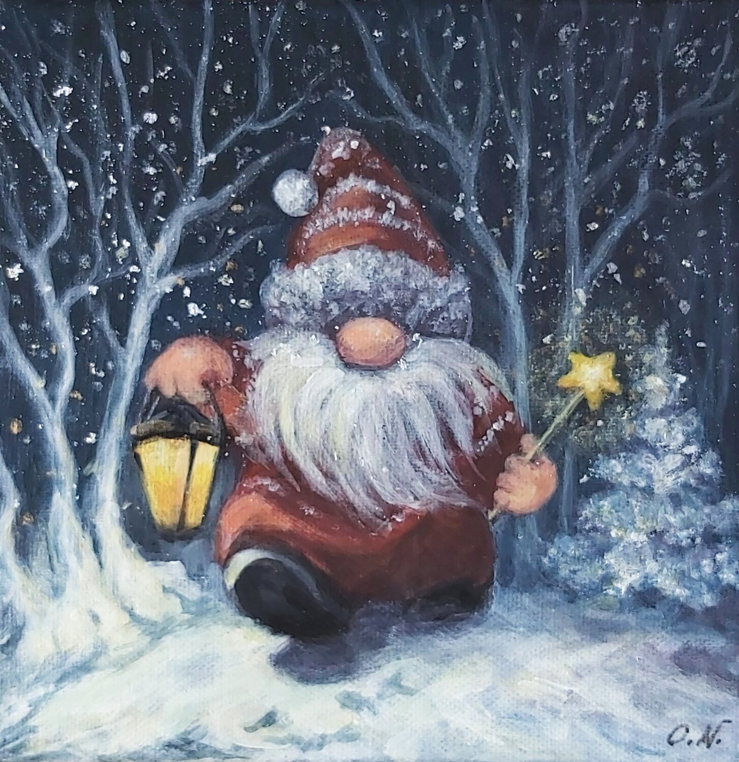 Avant Noël Olena Noizet Original painting for sale