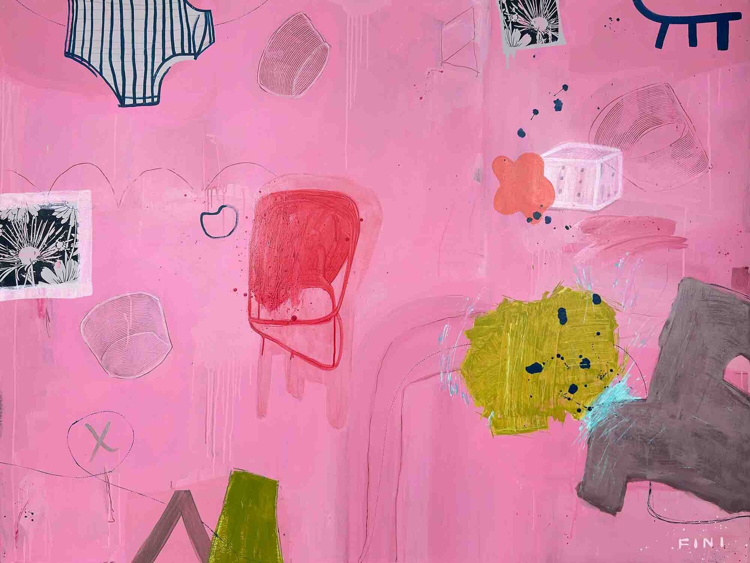 The Big Pink One Sarah Finucane Original painting for sale