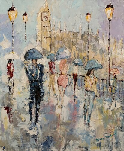 Pioggia Londinese by Dora Kalinova, Painting for Sale on Select