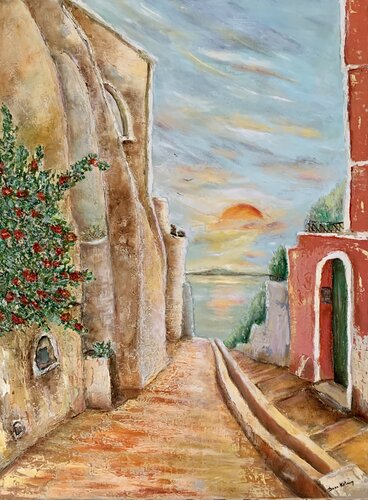 Alba sul Mar Tirreno by Dora Kalinova, Painting for Sale on Select