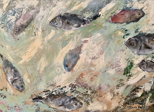 Serene Ocean Symphony by Dora Kalinova, Painting for Sale on Select