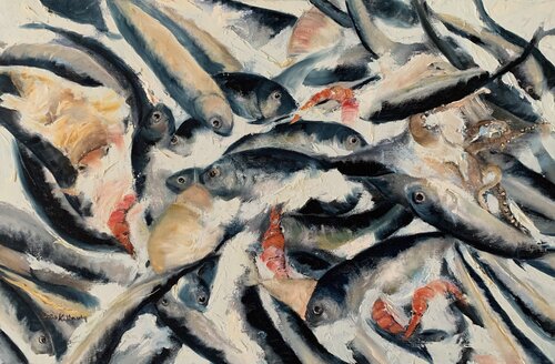 Underwater Unity by Dora Kalinova, Painting for Sale on Select