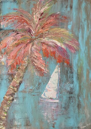 Dreamy Seascape by Dora Kalinova, Painting for Sale on Select