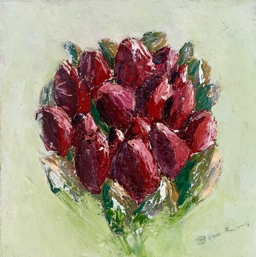 Tulipani rossi by Dora Kalinova, Painting for Sale on Select