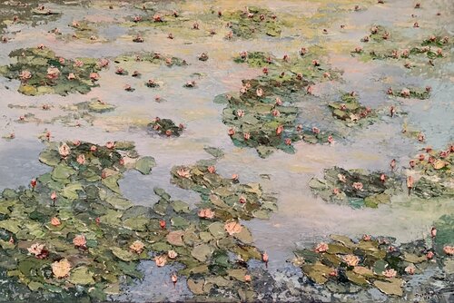 Stagno delle ninfee by Dora Kalinova, Painting for Sale on Select