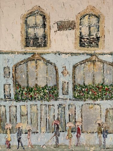 A Parigi sotto la pioggia by Dora Kalinova, Painting for Sale on Select