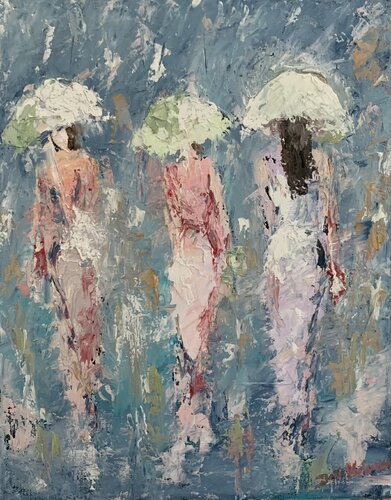 Rainy Day Elegance by Dora Kalinova, Painting for Sale on Select