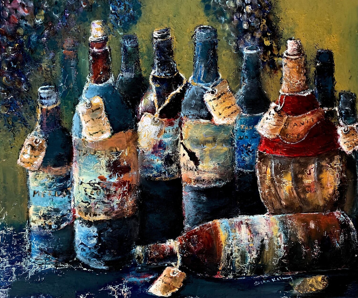 Wine Elegance Dora Kalinova Original painting for sale