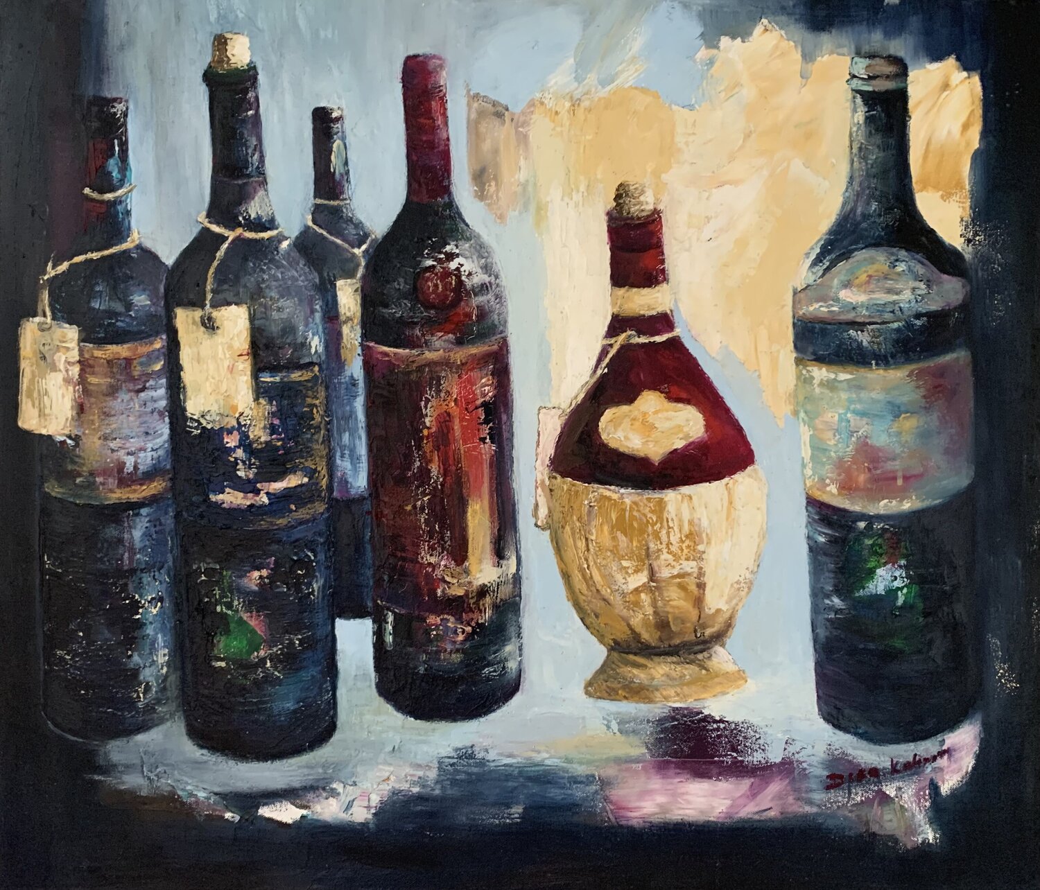 Fine Wines Dora Kalinova Original painting for sale