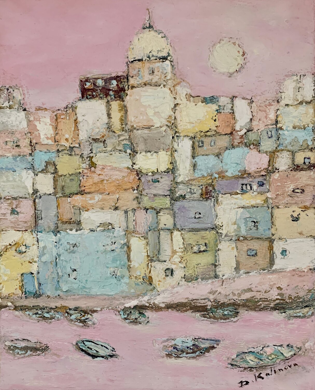 Vintage Italian Charm Dora Kalinova Original painting for sale