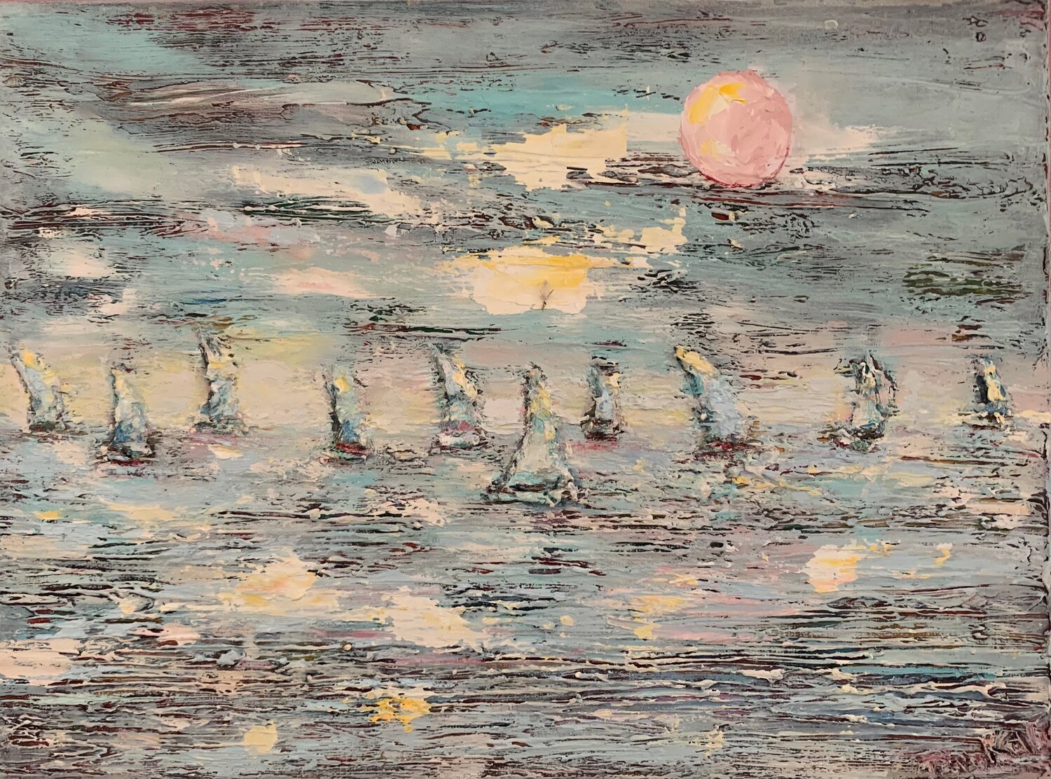 Serenità in riva al mare Dora Kalinova Original painting for sale