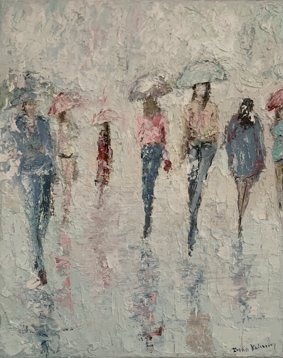 Rain Embrace Dora Kalinova Original painting for sale