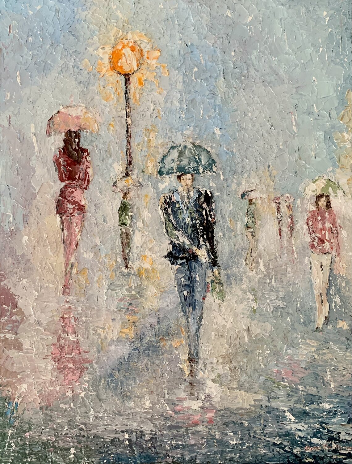 Veil of rain Dora Kalinova Original painting for sale