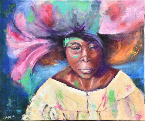 MUJER AFRICANA CON SOMBRERO by Carmen Bofarull Bruno, Painting for Sale on Select