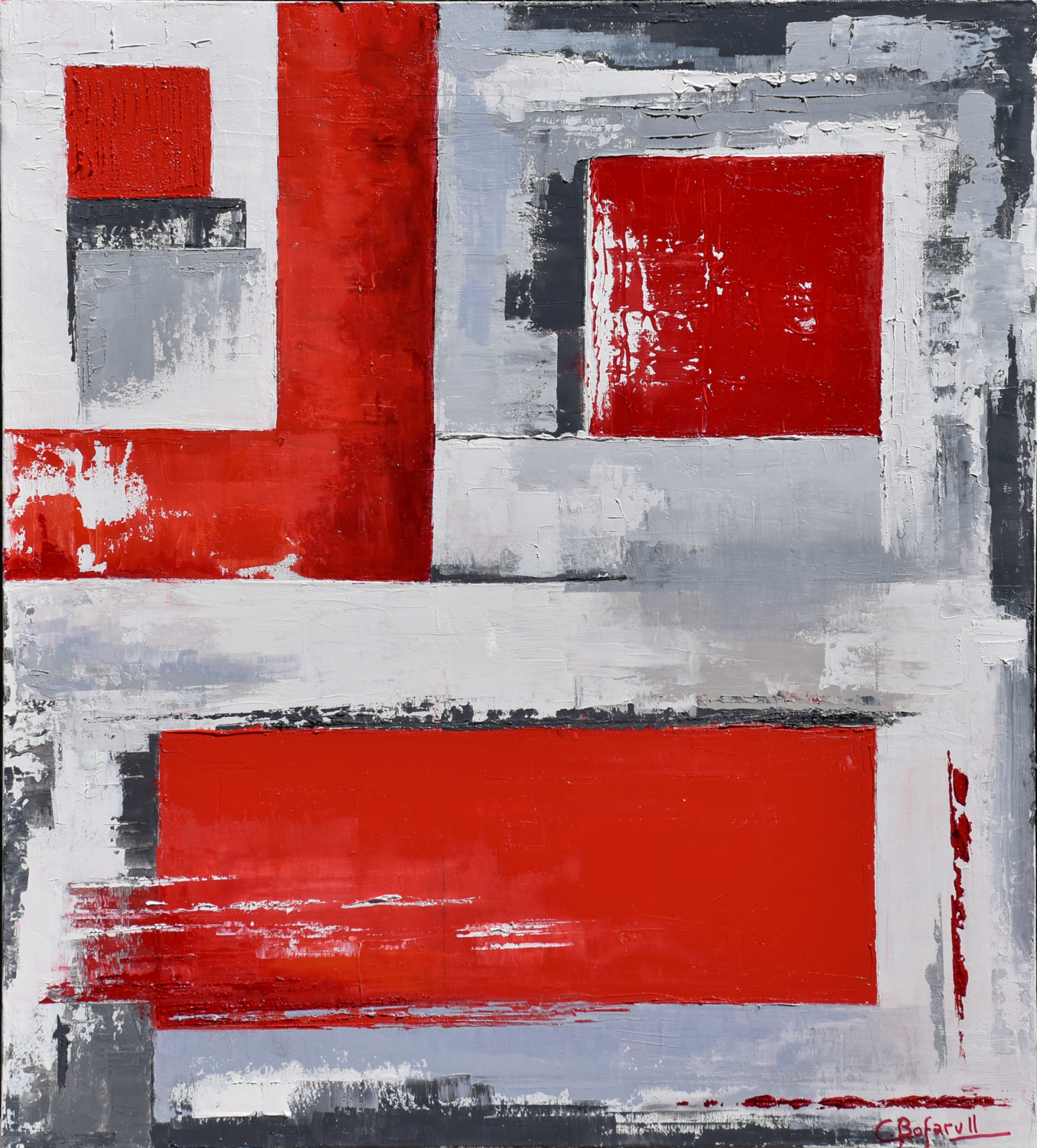 ROJO Y GRIS Carmen Bofarull Bruno Original painting for sale