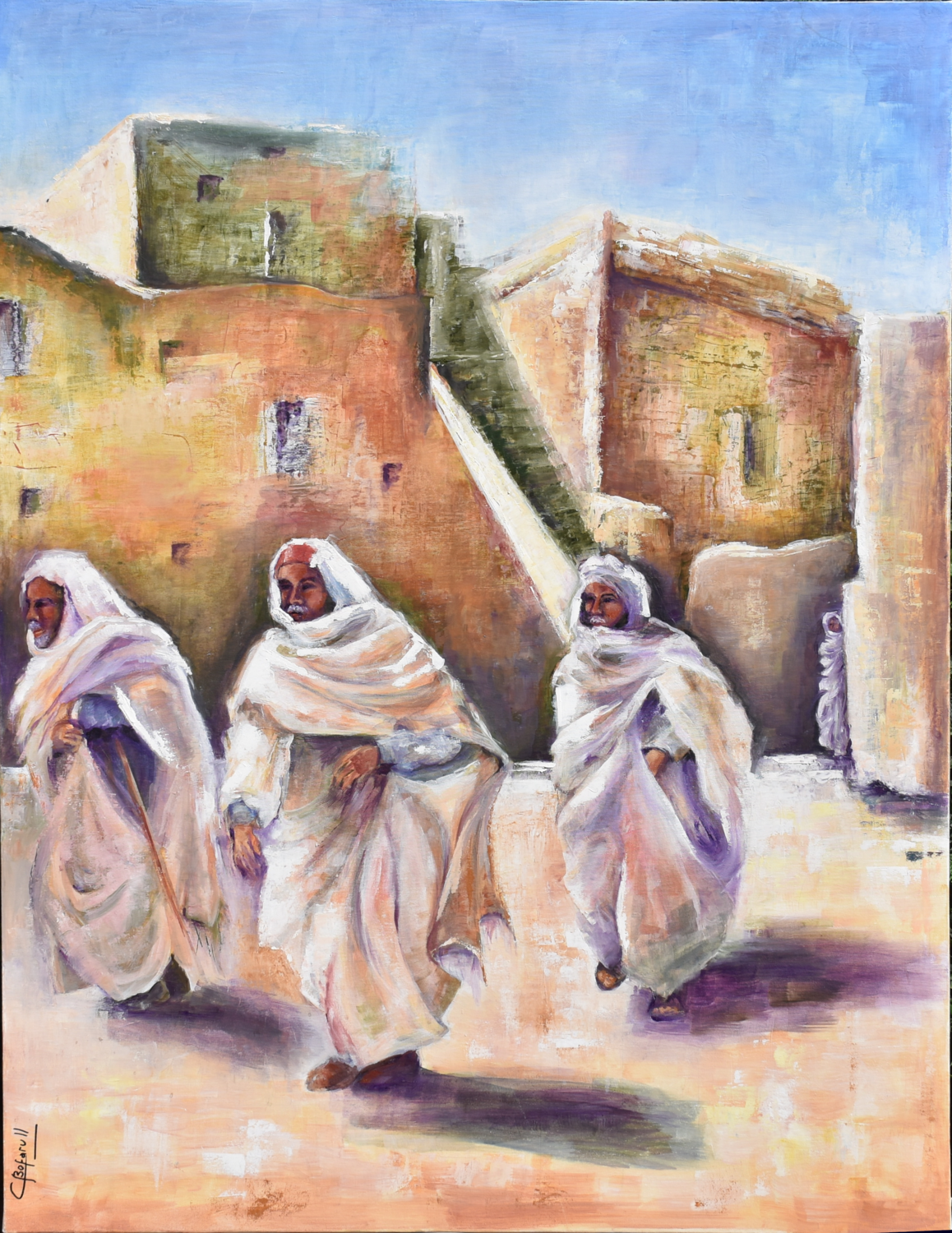 HOMBRES DE TÚNEZ Carmen Bofarull Bruno Original painting for sale