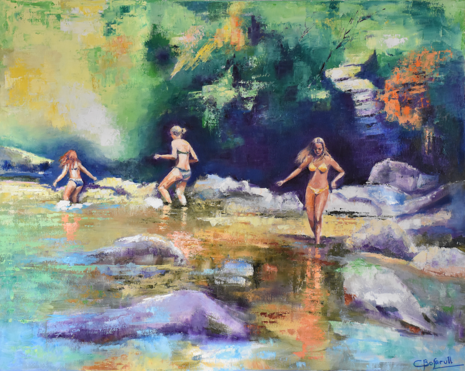 VERANO EN EL RIO ERESMA Carmen Bofarull Bruno Original painting for sale