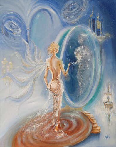 Between To Worlds by Elvira Wagner, Painting for Sale on Select