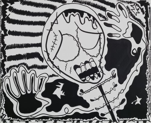 My Skeleton tries to escape from Reality by Mahrk Gotié, Painting for Sale on Select