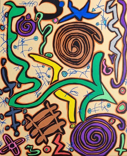 Dance of Colors by Mahrk Gotié, Painting for Sale on Select