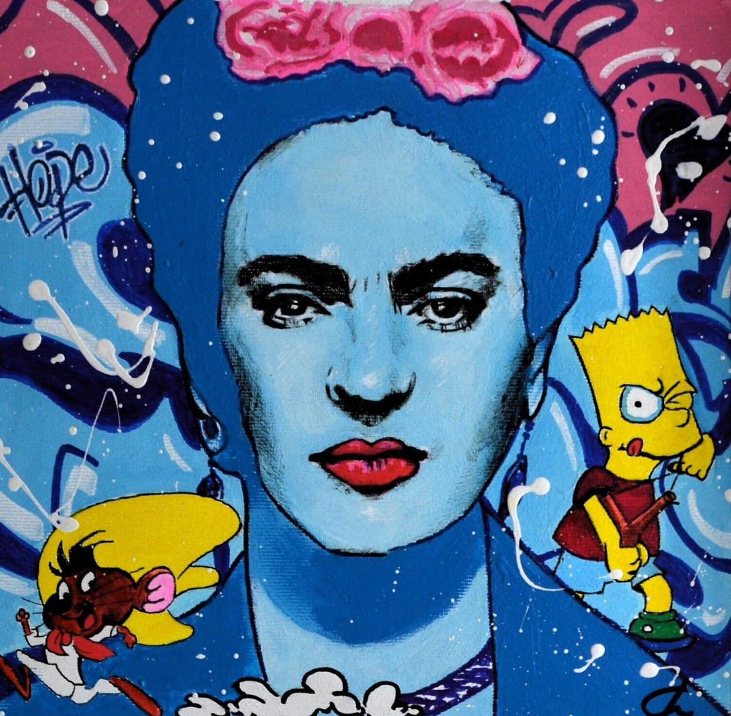 Frida Pop Fabrizio Ceccarelli Original painting for sale
