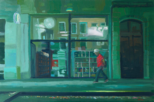 Walking in the street by Rémy Sirope, Painting for Sale on Select