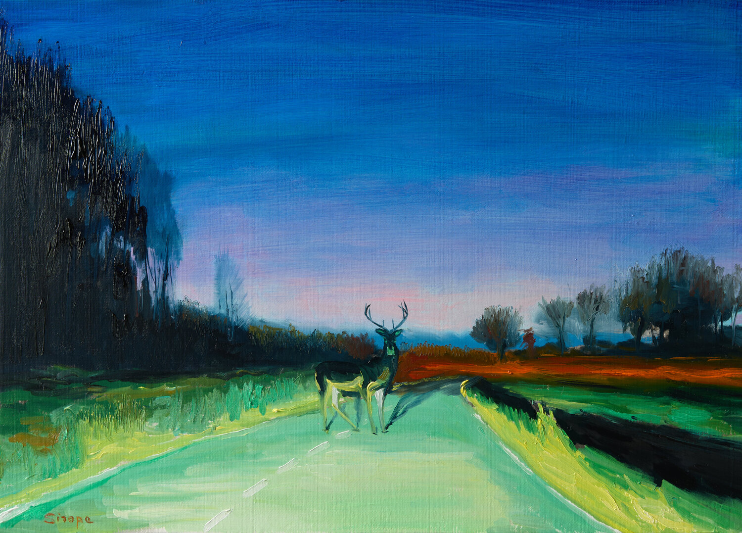Dreamlike road painting Rémy Sirope Original painting for sale