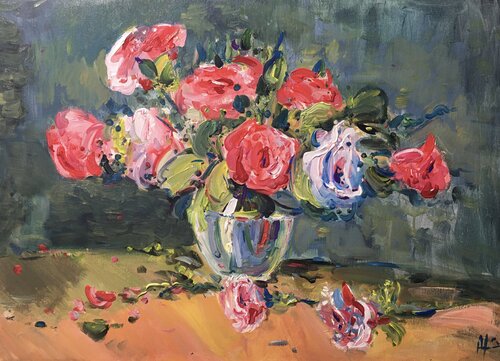 Winter roses  , 50 x 70 by Altin Furxhi, Painting for Sale on Select