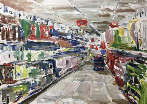 Supermarket by Altin Furxhi, Painting for Sale on Select