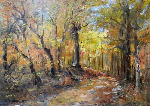Tuscany golden foliage 50x70 by Altin Furxhi, Painting for Sale on Select