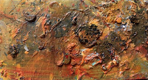 Yellow Gold abstract 23 x 40 by Altin Furxhi, Painting for Sale on Select