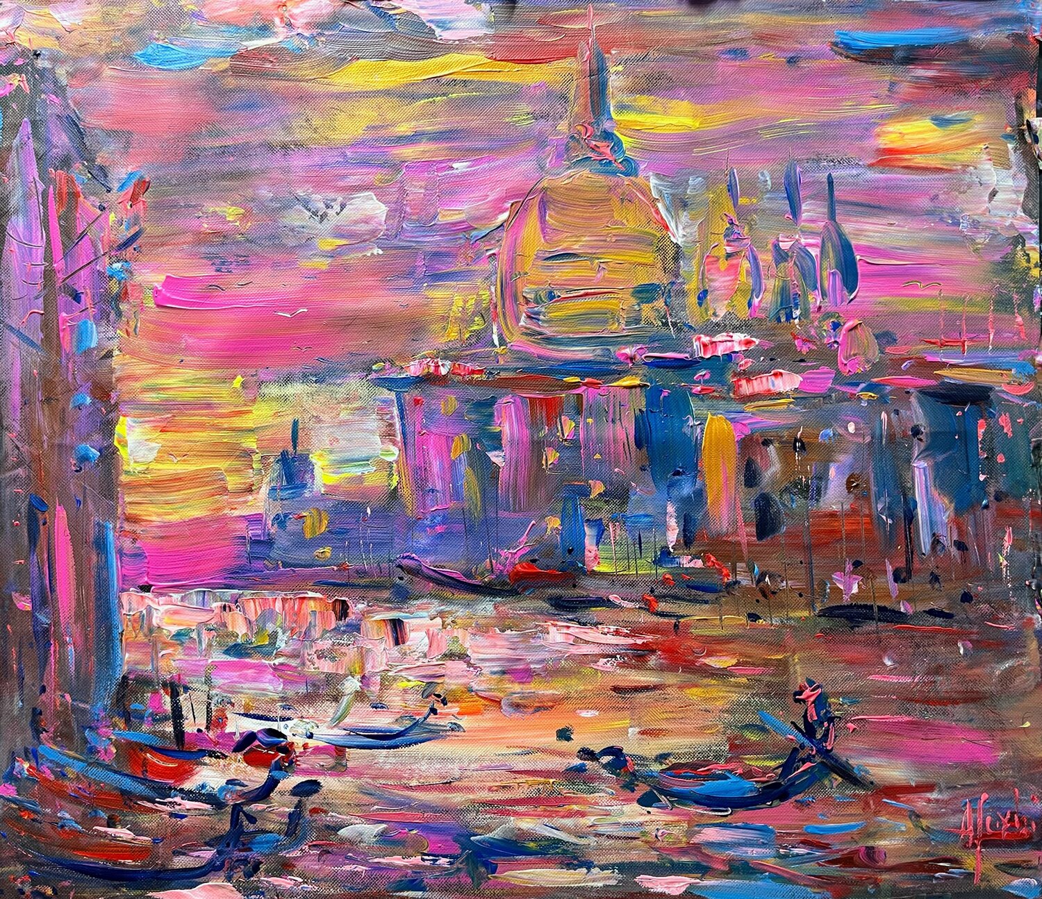 Abstract Venice morning Altin Furxhi Original painting for sale